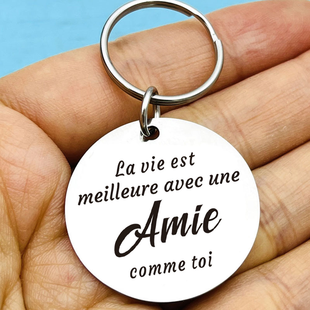 

French Best Friends Gifts Keychain Sister Gifts Friendship Jewelry Graduation Christmas Gifts Thanksgiving Gifts