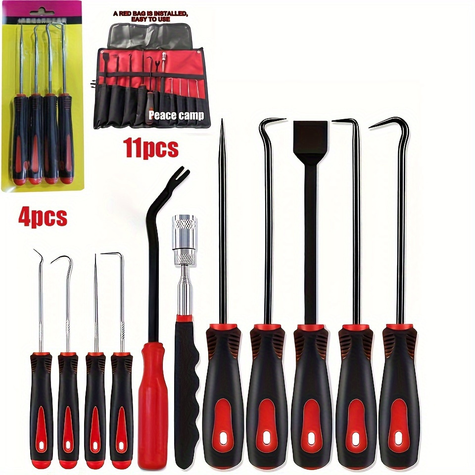 

4pcs Precision Pick & Hook Set With Scraper, For Remove Automotive Electronics Maintenance Hoses Gasket Hand Pick Up Tools