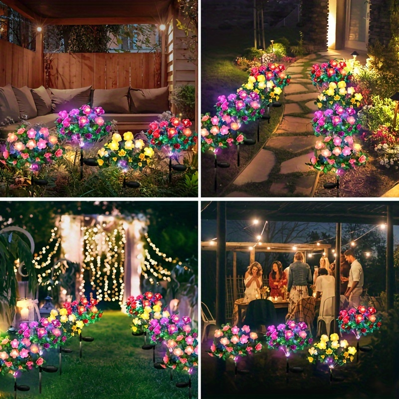 

Solar-powered Azalea Flower Lights, 21 Blooms, Warm Color Led, Outdoor Lawn Decoration, Garden Stake, Waterproof, Holiday Yard Decor, Nickel Battery