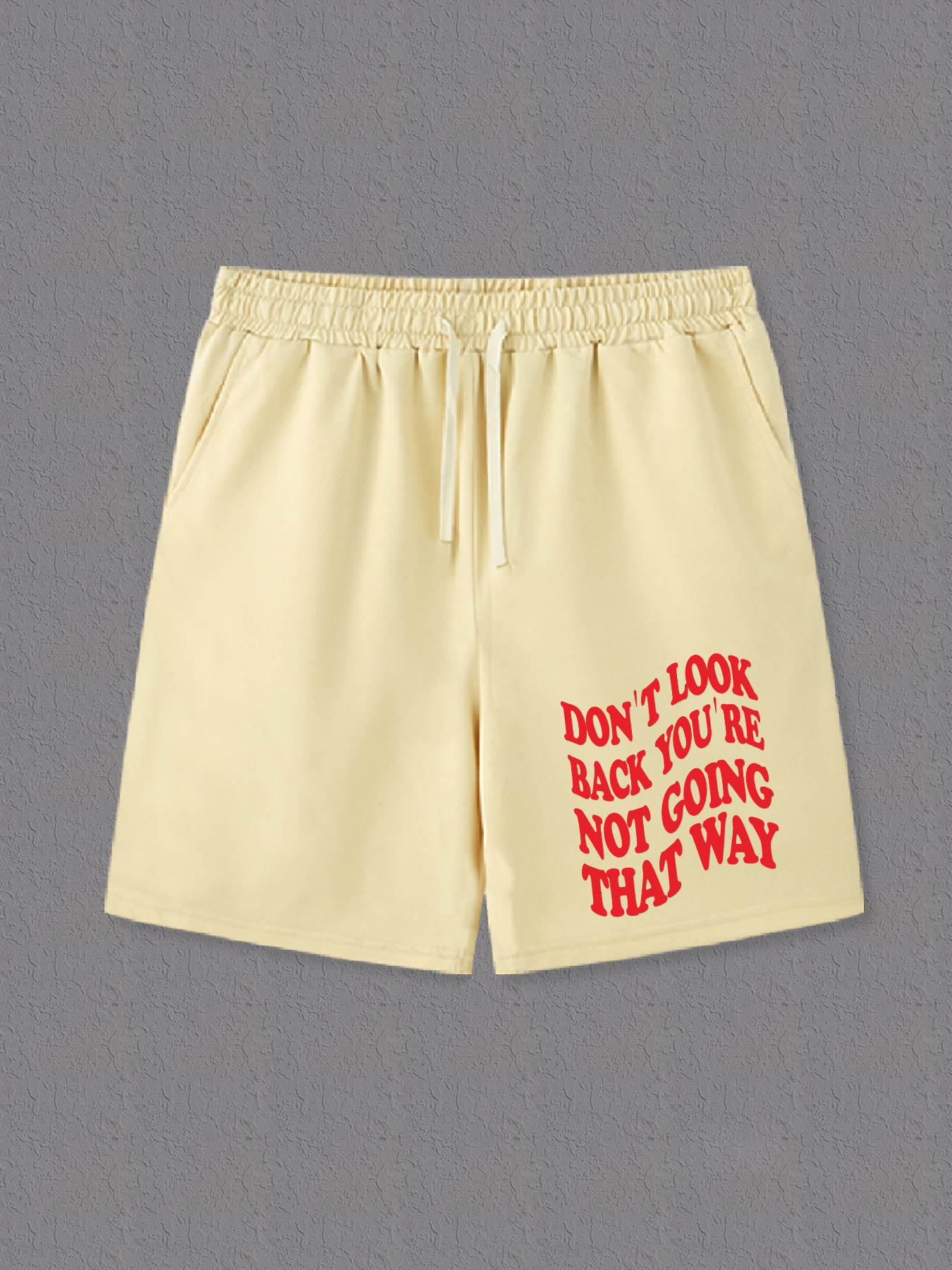 Don't Look Back Gone Way Print Men's Drawstring Pants Loose Temu New