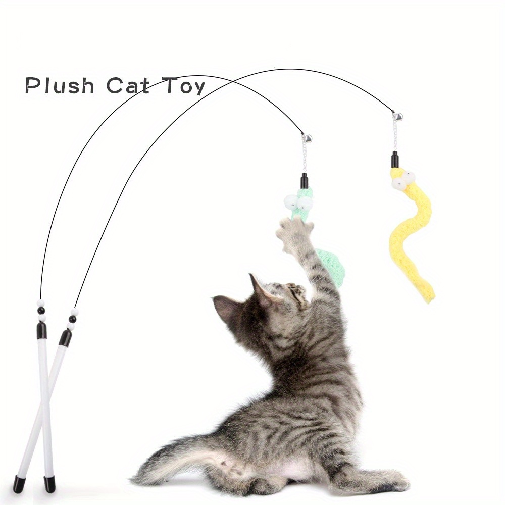 Cat Wand Toy Cat Feather Propeller Toy Bell Steel Wire Cat - Temu