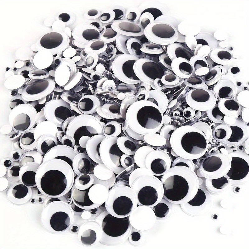 100pcs Black Wiggle Eyes - Self-Adhesive Plastic Halloween Accessories for Costumes, Parties, and Pranks, Party Eye Accessories | Playful Eye Design | Durable Plastic
