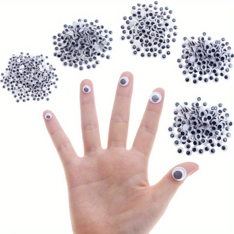 100pcs Black Wiggle Eyes - Self-Adhesive Plastic Halloween Accessories for Costumes, Parties, and Pranks, Party Eye Accessories | Playful Eye Design | Durable Plastic