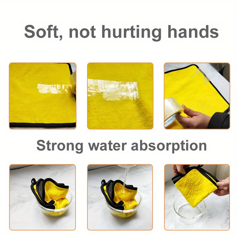 5pcs ultra absorbent microfiber cleaning cloths reusable multi purpose towels for kitchen windows and car care     removal rags details 3