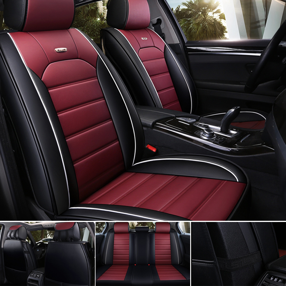 TEMU Full Coverage Leather Car Seat Covers Vehicle Cushion Covers Full Set Universal Fit For Most Cars Sedans Trucks Suvs With Waterproof Leatherette In Automotive 5 Seat Cover Accessories