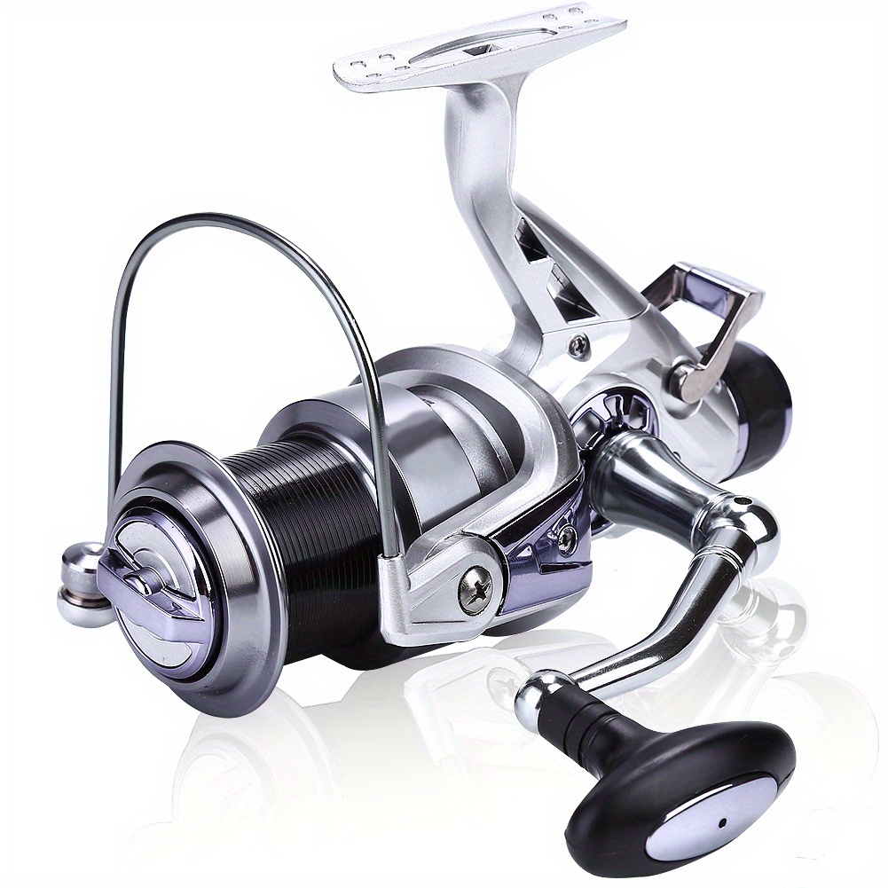 Sougayilang Carp Fishing Reel, 11+1BB, Front And Rear Dual Brake System,  Spinning Reel With Rubber Handle For Surf Fishing