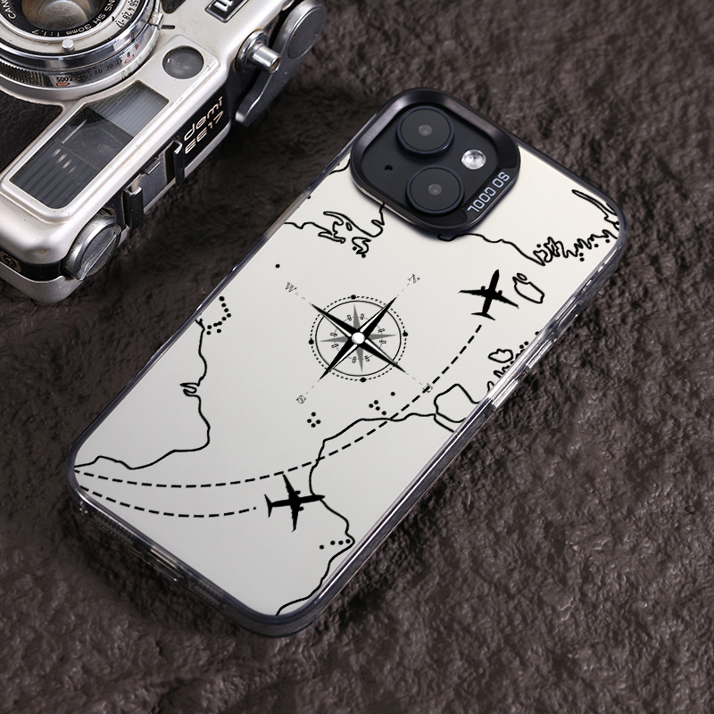 

New Case Luxury Shockproof Route Map Pattern Phone Case For Iphone 11 12 13 14 15 Pro Max For X Xs Max Xr 7 8 Plus Soft High-end Anti-drop All-inclusive Cases Lens Protection Back Cover