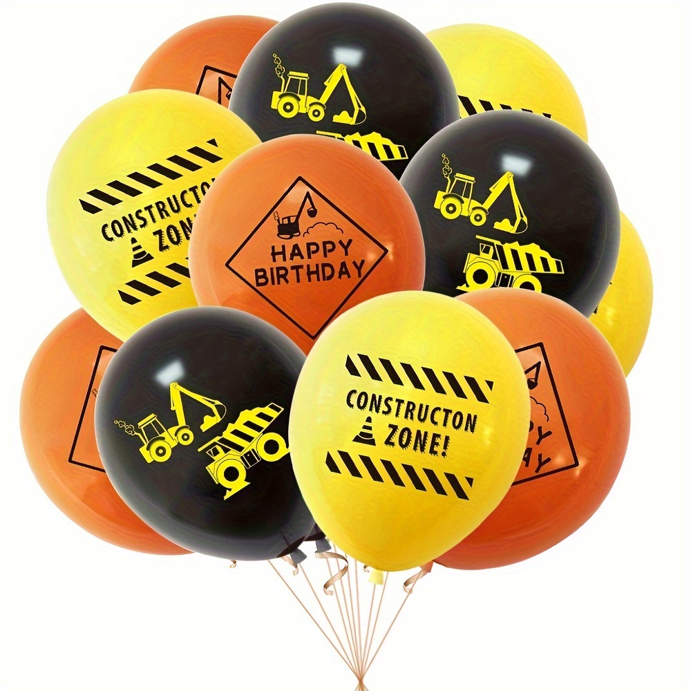 

20pcs Construction Theme Truck Excavator Latex Balloons For Birthday Baby Shower Graduation Party Decorations Supplies