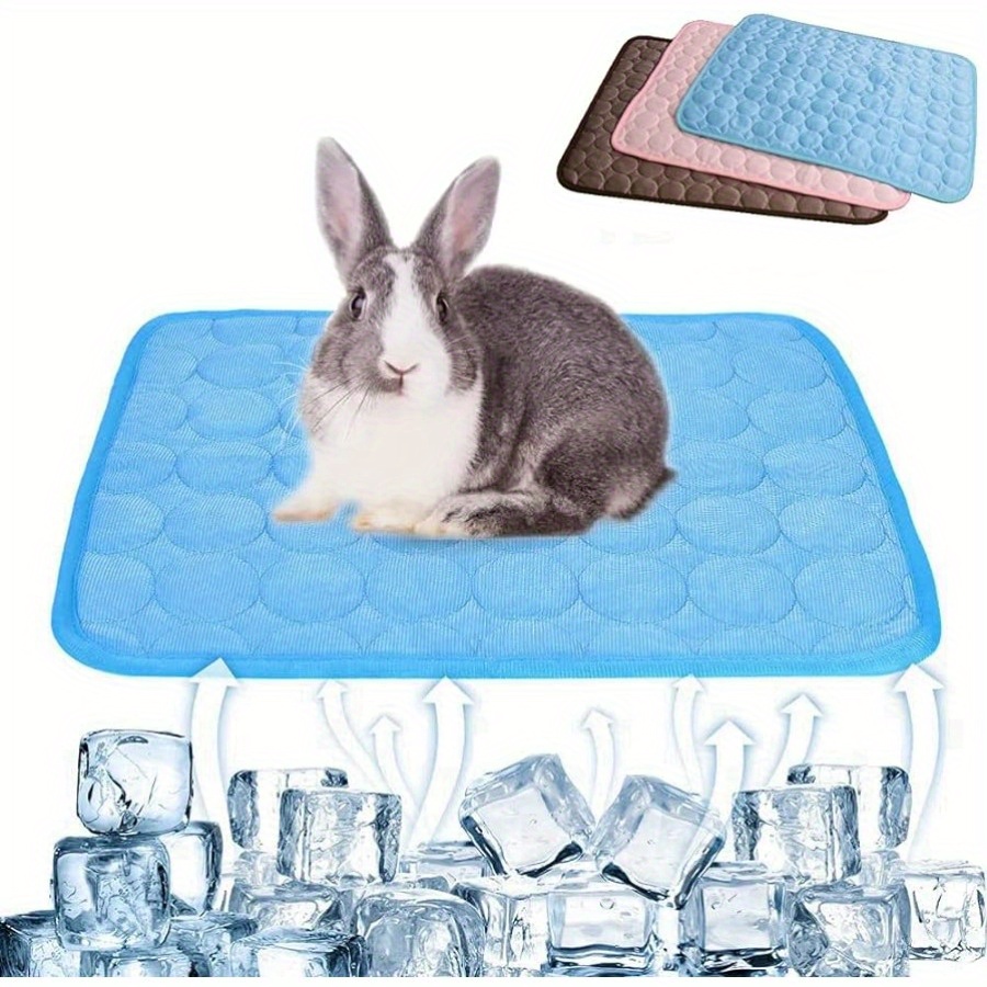 

3pcs Breathable Ice Silk Summer Cooling Mat For Small Animals, Washable Pet Bed For Rabbits, Hamsters And Mice, Self-cooling Blanket Pad