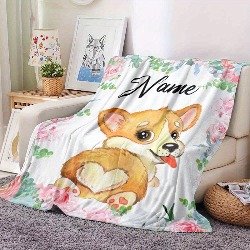 

1pc Customized Name Flannel Blanket, Perfect For Travel, Sofa Beds, And Home Decoration. An Ideal Gift For Birthdays Or Holidays, Suitable For All Seasons