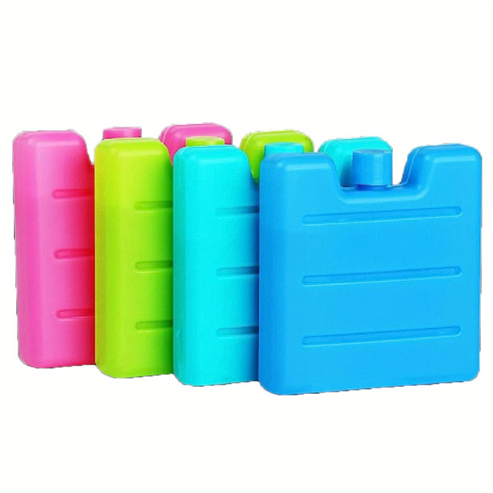 TEMU 4pcs Paquetes de Hielo Reutilizables para Camping, Viajes y - Plástico Duradero de Índice, Bloques de Congelador Portátiles para Alimentos y Cajas de Almuerzo