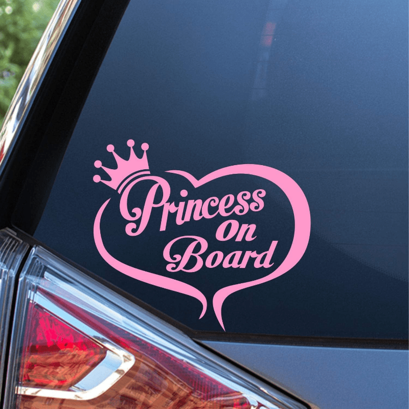 Enhance Your With This Vinyl Heart Sticker That 'princess On Board'