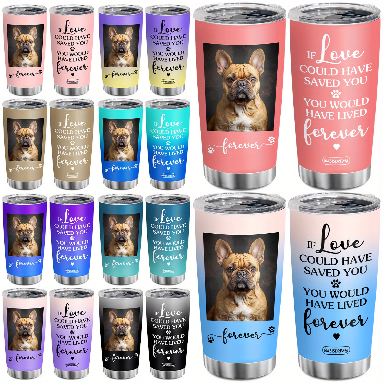 

(custom Photo) 1pc Personalized 20oz Custom Dog Photos Tumbler Gift For Pet Lovers, Parents, Friends On Birthday Christmas Holiday, Custom Your Own Dog Pet Cup Insulated Travel Coffee Mug With Lid