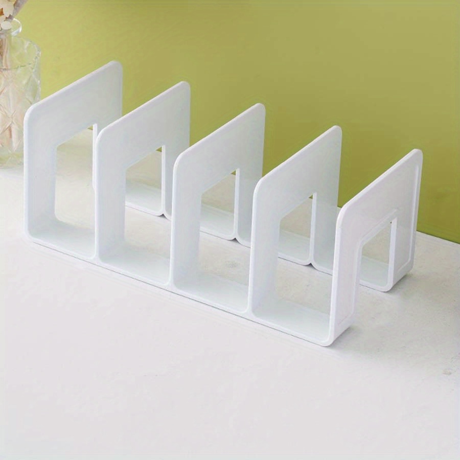 

1pc Acrylic Book Holder, Transparent Desktop Bookshelf Divider, Desk Storage Rack, Plastic Book Organizer For Home And Office Use