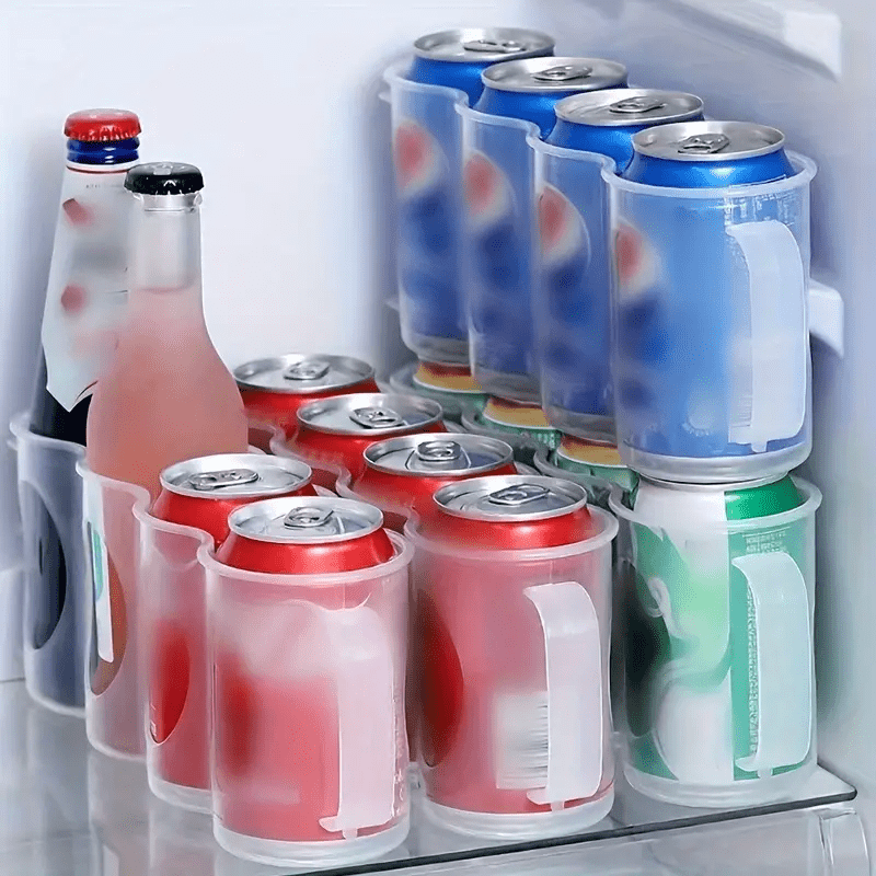 1pc storage box 4 grid clear plastic soda can storage box portable soda can organizer bins for kitchen countertops cabinets and refrigerator kitchen organizers and storage kitchen accessories details 3