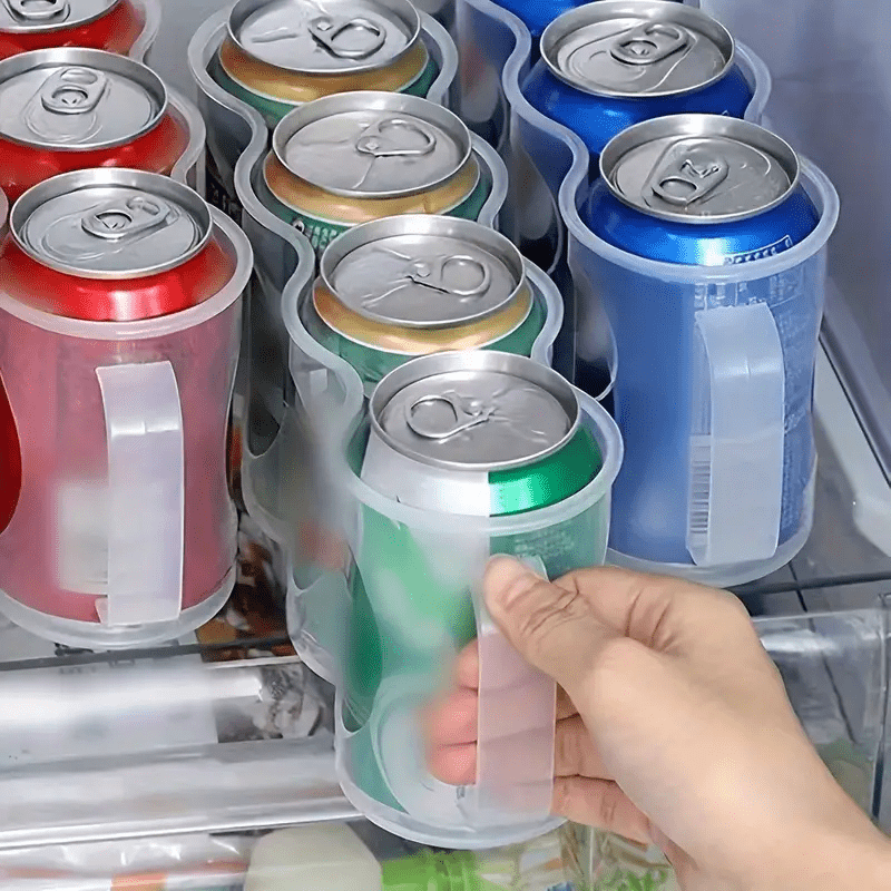 1pc storage box 4 grid clear plastic soda can storage box portable soda can organizer bins for kitchen countertops cabinets and refrigerator kitchen organizers and storage kitchen accessories details 4