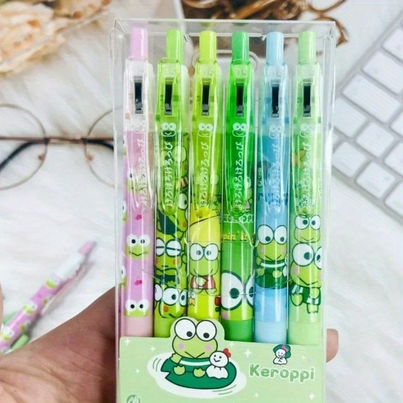 

6pcs Keroppi Gel Pen Cute Writing Pen Examination Pen Stationery Supplies