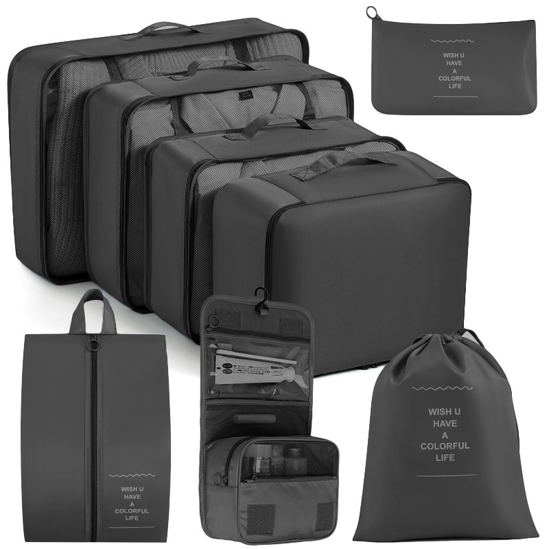 

Ensemble de 8 sacs de rangement de voyage, organisateur de bagages pour trier les vêtements, design exclusif avec plusieurs tailles, cubes de rangement durables pour une organisation efficace