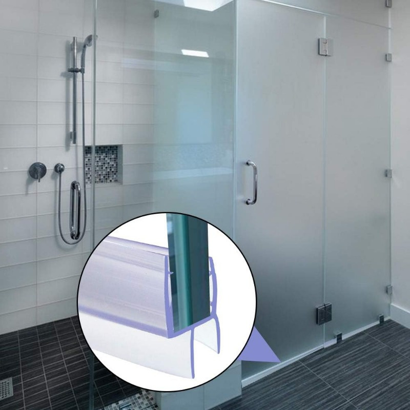 

2pcs Plastic Shower Door Seals, 50cm/19.7in Length For 4-6mm Thickness Glass, Transparent Shower Strip Door Bottom Seal, Bathroom Accessories
