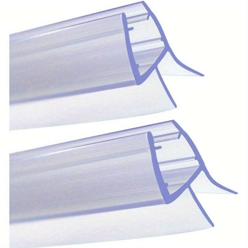 

2pcs Shower Door Seal Strips, 50cm/19.7in Each, For 4-6mm Thickness Glass, 23mm Width, Clear Plastic, Waterproof Shower Strip, Glass Door Bottom Seal Replacement