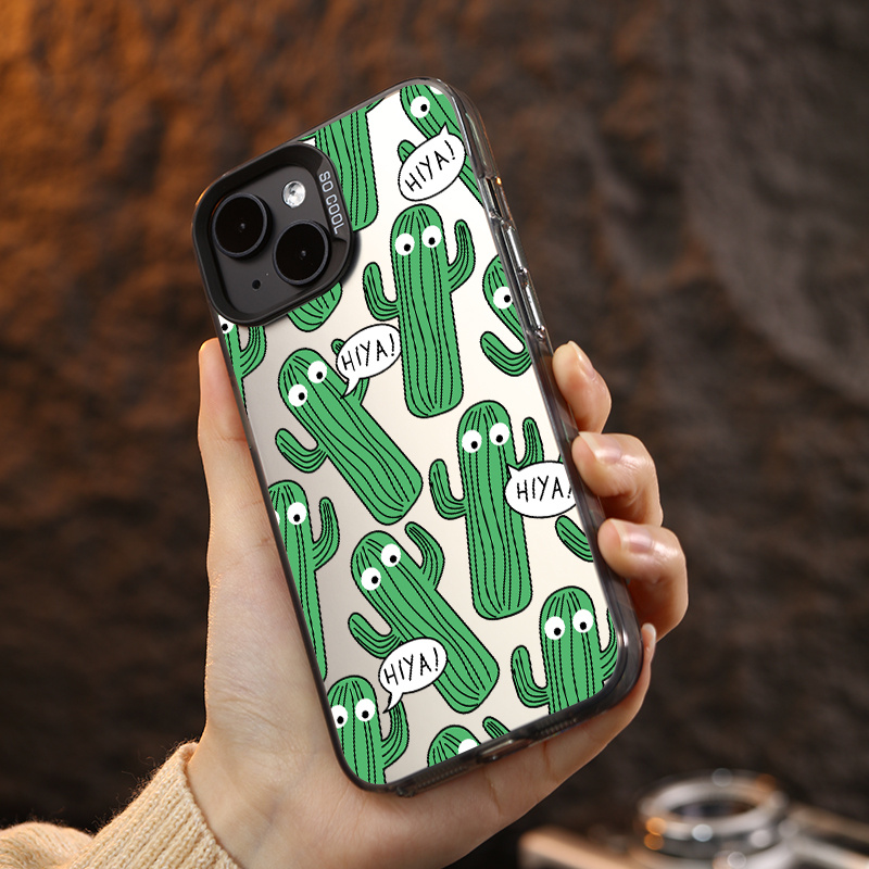 silikon schwarzer kaktus handyhlle fr iphone 11 12 13 14 15 pro max fr x  xs max xr 7 8 plus 7p 8p pb1 sturzfest weiche hlle niedliche mdchen  grafik sthetische grafiken