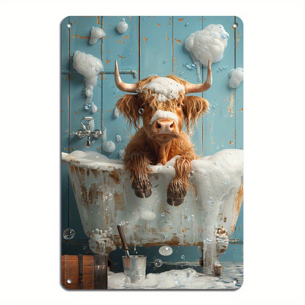 

1pc, Retro Metal Tin Sign Cow Aluminum Metal Tin Sign Wall Decor Signs Garage Home Bar Vintage Metal Decorations(8x12inch/20*30cm)