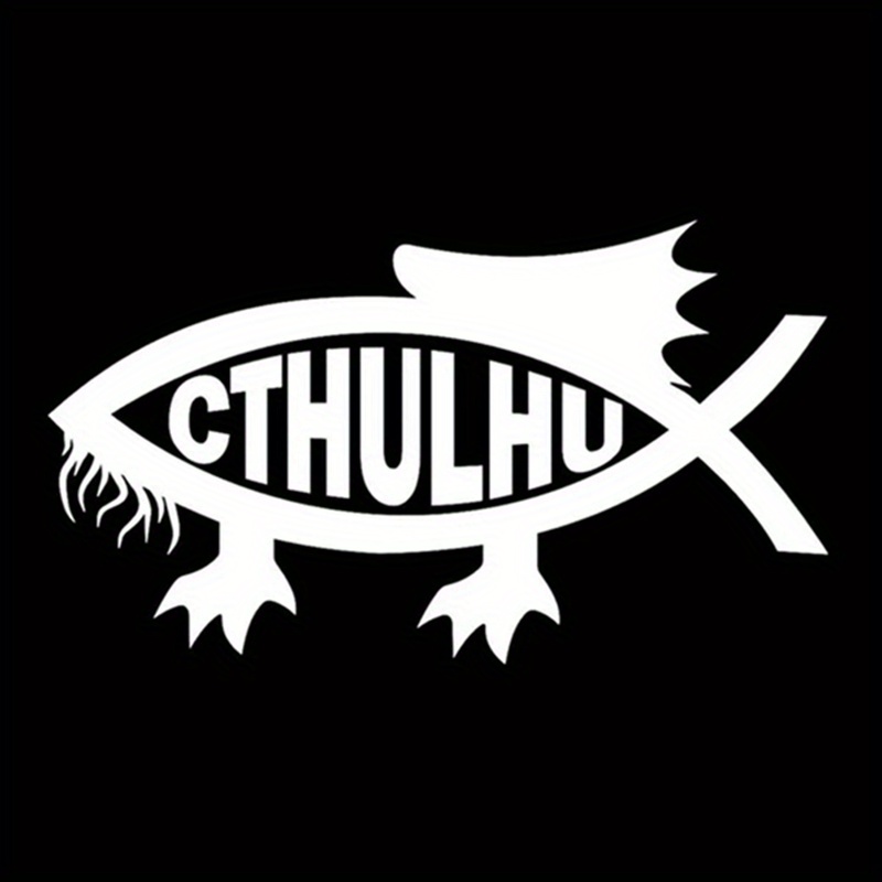 Cthulhu Fish Creative Vinyl Car Motorcycle Sticker Decal Suitable For Trucks, , Laptops, Drinking Glasses, Windows, Glass, Walls