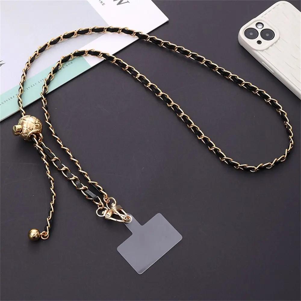 

1pc Adjustable Crossbody Phone Chain Pu Leather Anti-lost Phone Case Hanging Luxury Long Phone Neck Straps Bag Chains