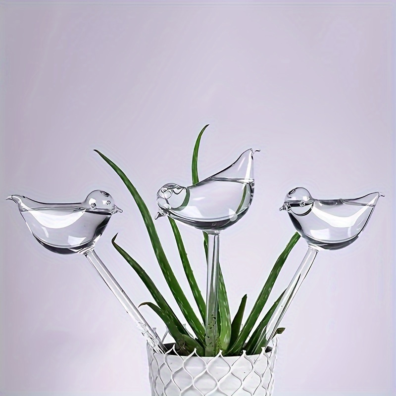 

5pcs Auto Drip Irrigation: Hand Blown Clear Plastic Aqua Bulbs For Automatic Flower Watering - Perfect Home Garden Tools