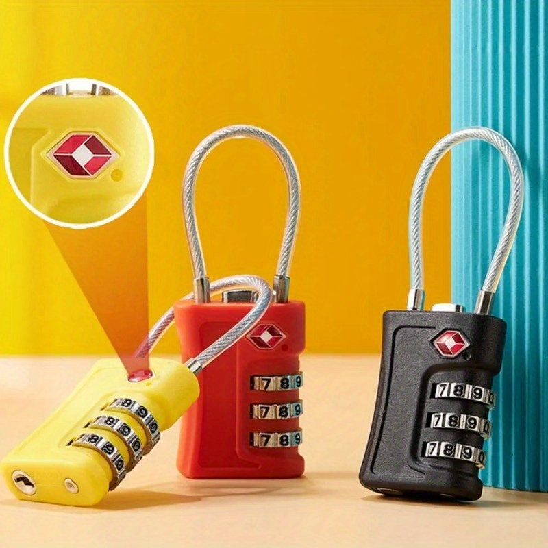 

1pc Tsa Customs Code Lock, For Travel Luggage Password Changeable Lock, Contrast Color Design Padlock, Multi-colored Cabinet Locker
