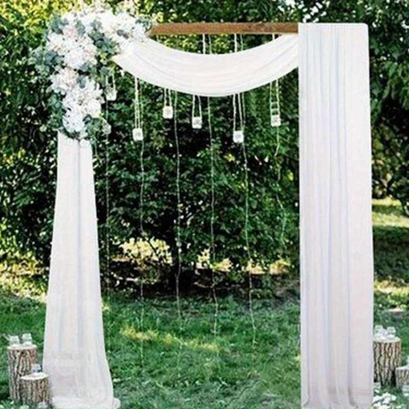 

1pc, Elegant White Wedding Arch Drapes: 6 Yards Of Chiffon Fabric For An Unforgettable Ceremony!