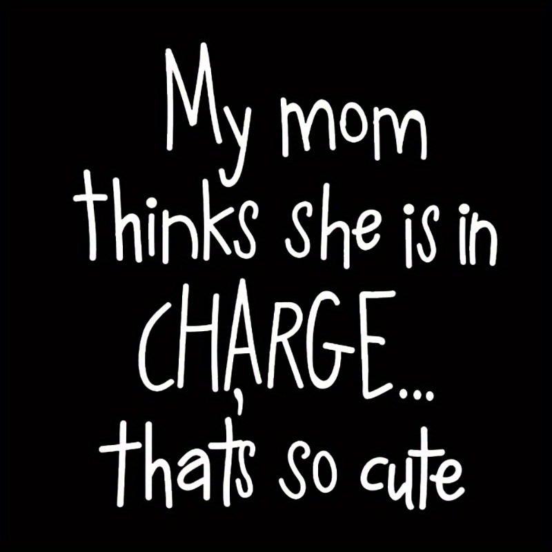 

Funny ' She' Charge...' Iron-on Heat Transfer Decal - & Washable For T-shirts, Hoodies, Canvas Bags, English Letter Printed, Diy, Transfer Stickers