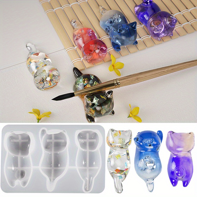 

1pc Cat Silicone Resin Mold Craft Diy Mould Crystal Epoxy Resin Casting Molds Candle Concrete Molds