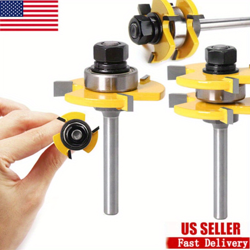 

2pcs Tongue And Groove Router Bit Set 1/4 3 Yg-8 Hra 88-90 Knife