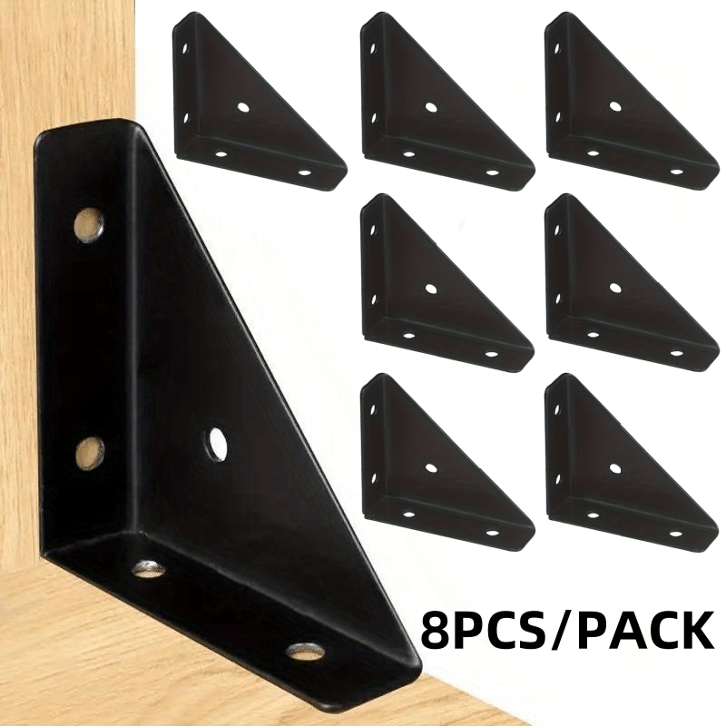 

8pcs Heavy Duty Steel Angle Braces: 90° Right-angle Support, Durable Furniture Reinforcement Brackets