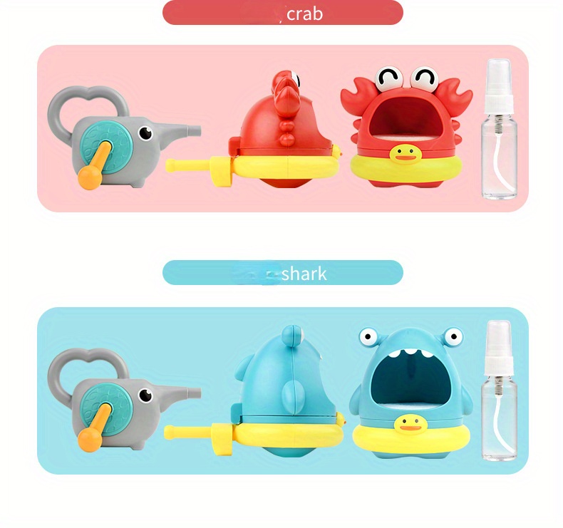 bubble blowing machine shark bathroom bath toys outdoor water play crab blowing foam making machine for kids details 3