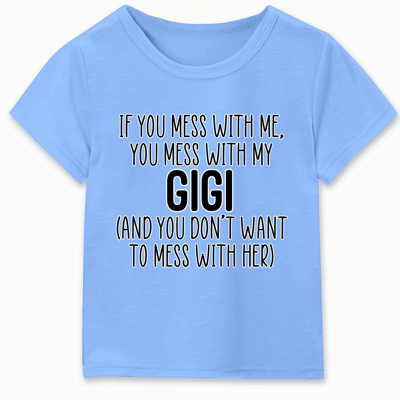 

Gigi Letter Print Boy's Casual T-shirt, Comfortable Short Sleeve Top, Boys Summer Clothing