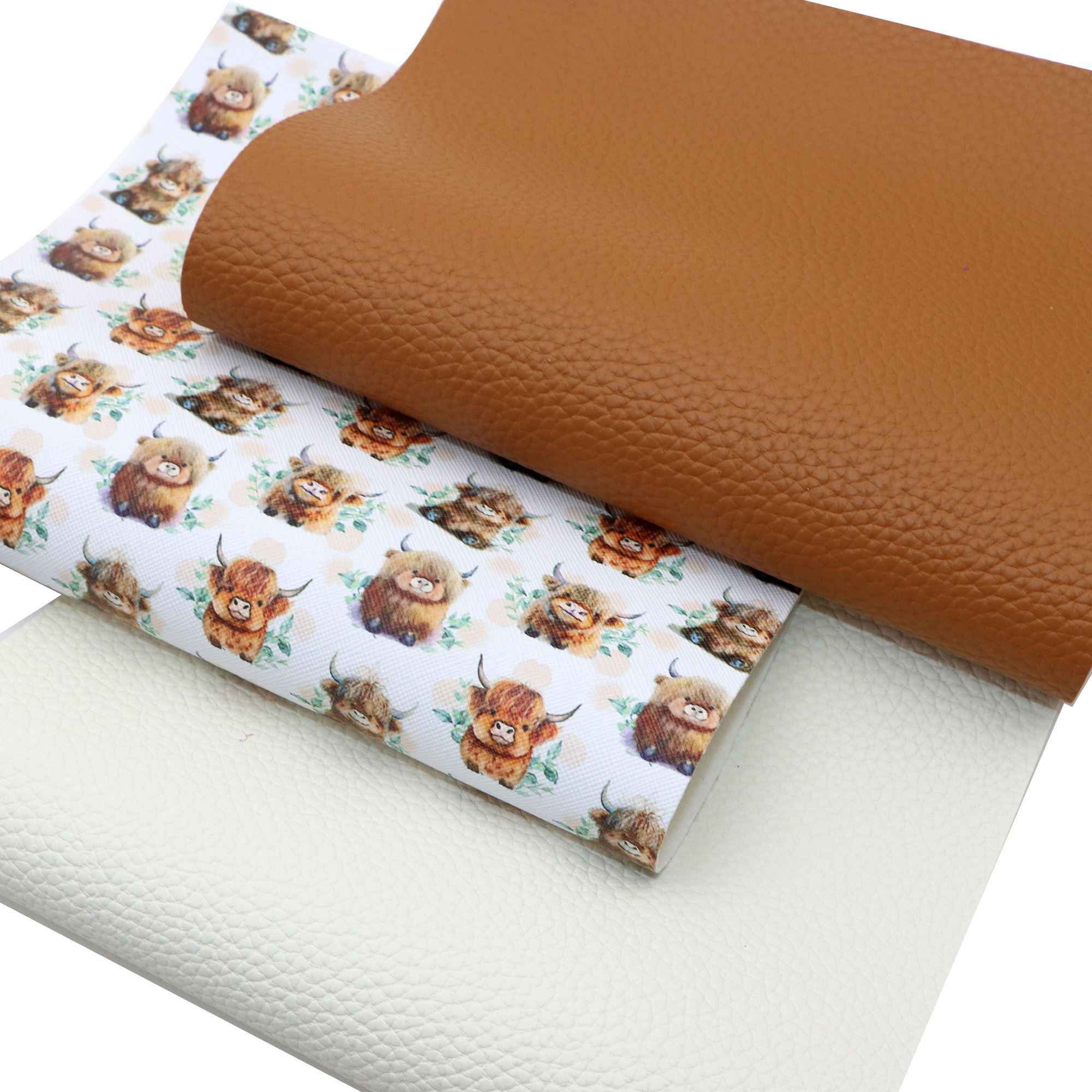 

3pcs/set Animals Cows Printed Faux Leather Sheets, 7.87x12.99in/20*33cm, Solid Color Synthetic Leather Fabric Set, For Diy Handmade Crafts Earrings Hair Bows Projects Supply