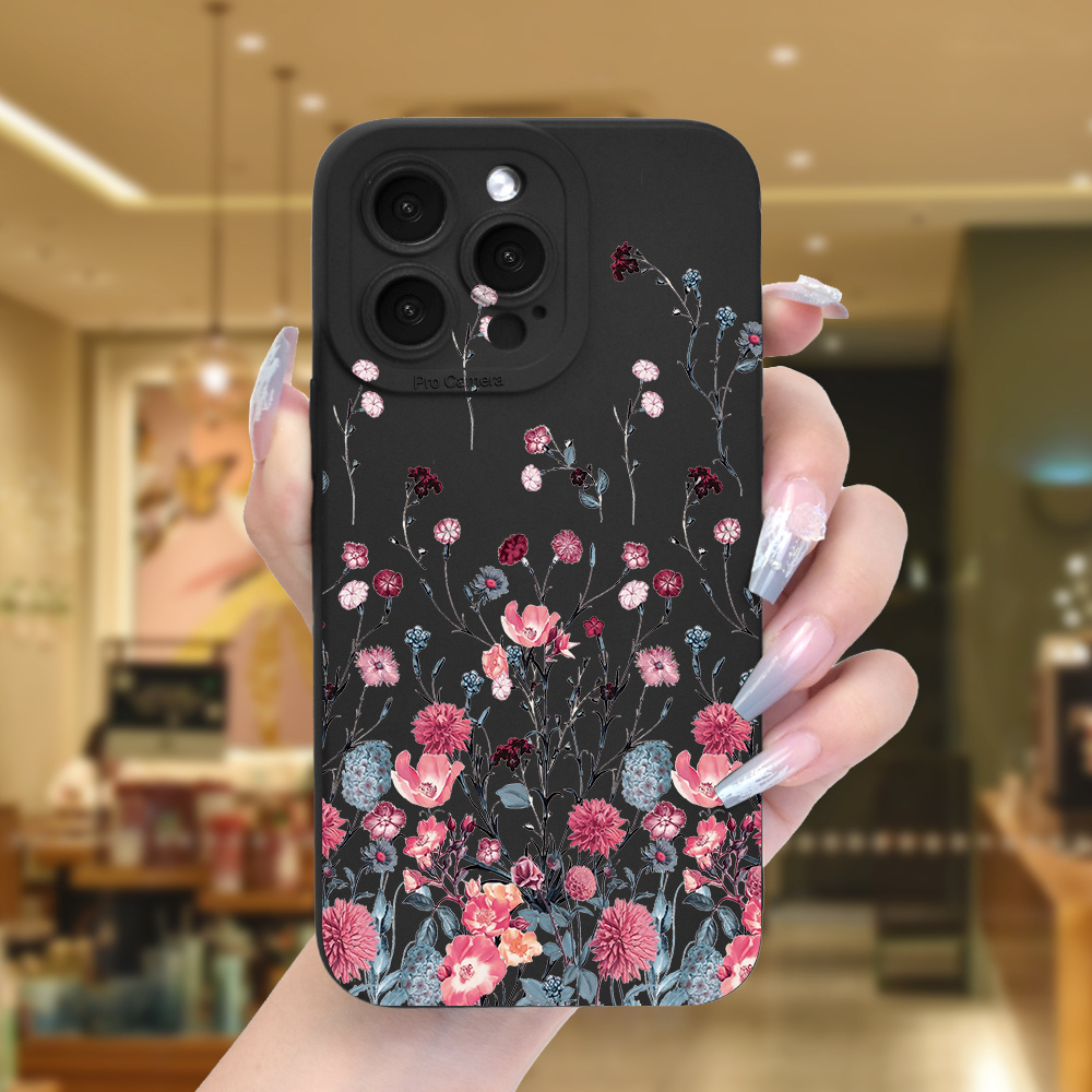 

Gorgeous Vibrant Flowers For 11 12 13 14 15 Pro Max Xs Xr X 7 8 Plus Se, Full Lens Protection Shockproof Drop Proof Phone Case Premium Frosted Feel Can Be As A Gift For Parents
