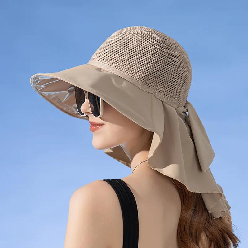 TEMU Summer Solid Color Bucket Hat Wide Brim Sun Protection Fisherman   Stylish Versatile Hats For Women