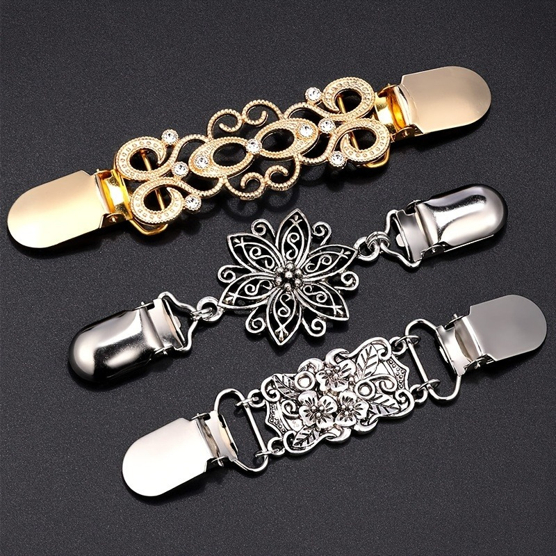 

1pc/3pcs/6pcs Vintage Sweater Shawl Clips, Retro Sweater Cardigan Collar Clips, Shirts Dresses Brooch Clips For Women And Girls Wearing