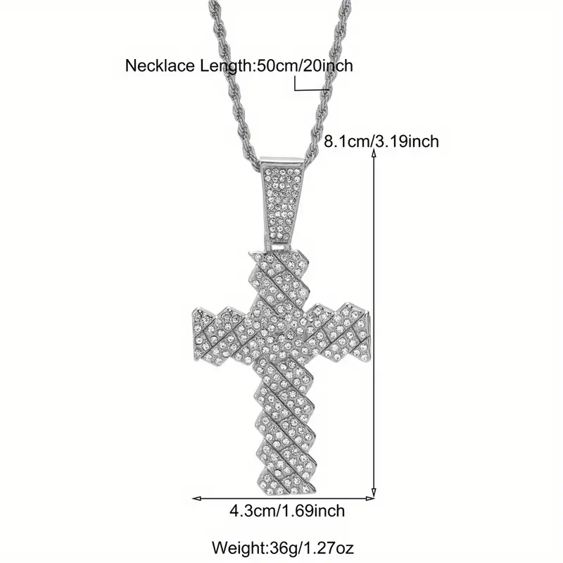Men's Fashion Necklace, Unique Men's Jewelry, Cool Cross Pendant ...