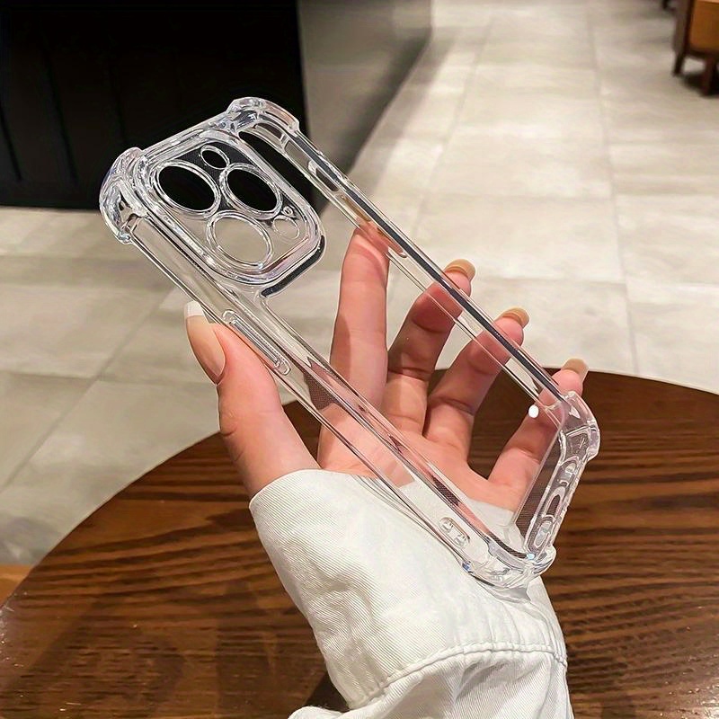 Luxury Clear Bumper Cover for Iphone 14 15 16 Pro Max Plus - Acrylic Shock-Resistant Transparent Phone Case