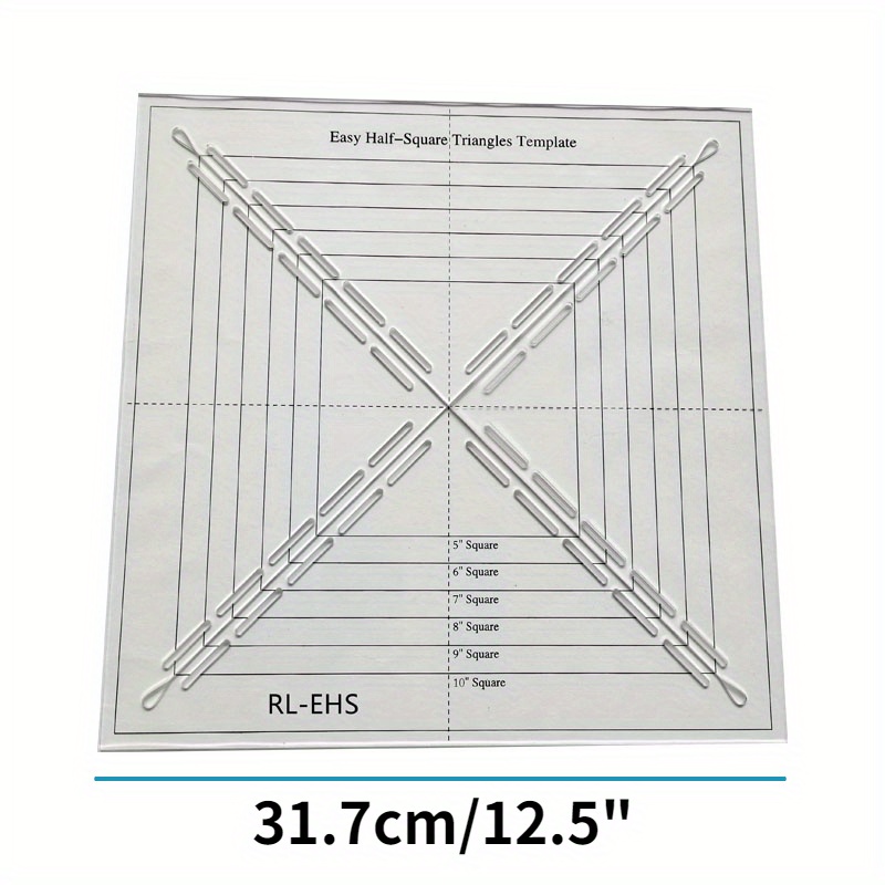 

1pc Transparent Acrylic Easy Half-square Triangle Quilting Ruler Template For Precise Cutting, Sewing & Patchwork #rl-ehs - Create Multiple Sizes Up To 12.5