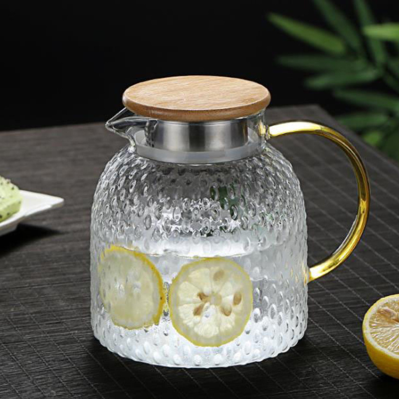 1pc glass bottle for juice or beverage with steel lid and rice design high specification glass cold water bottle