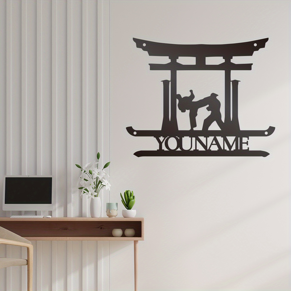 

Custom Name Karate Metal Wall Art Sculpture, Personalized Martial Arts Decor, Art Deco Style Indoor Outdoor Home Decoration