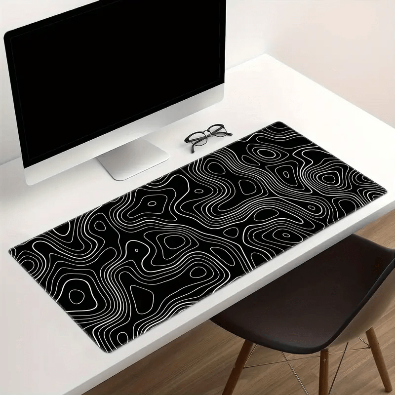 

1pc Abstract Design Large Mouse Pad, Fluid Pattern, Non-slip Base, Desk Mat For Use