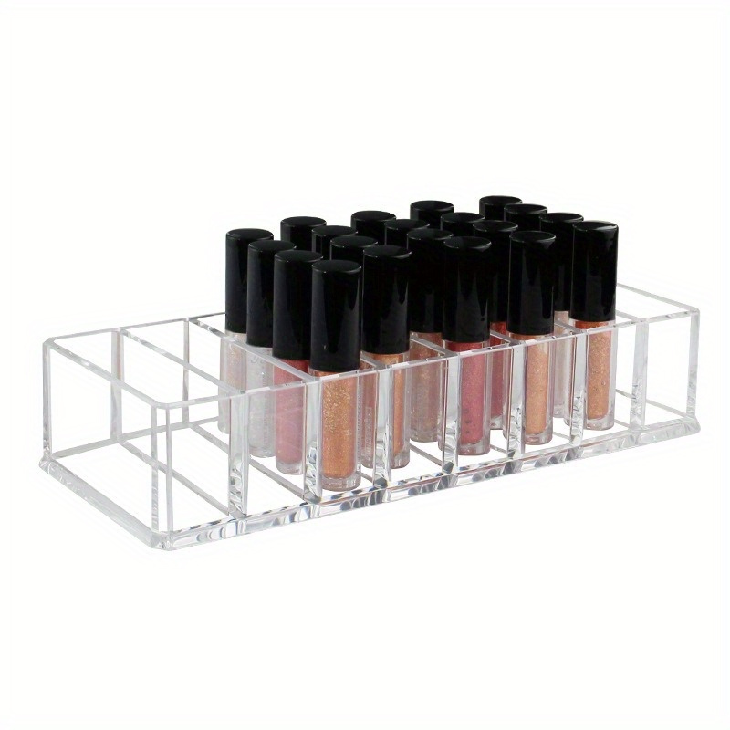 

Acrylic Lipstick & Cosmetic Organizer, Clear, 8-compartments, Lipsticks, Eyeshadows, Etc Makeup Sorted Box For Desk Organization