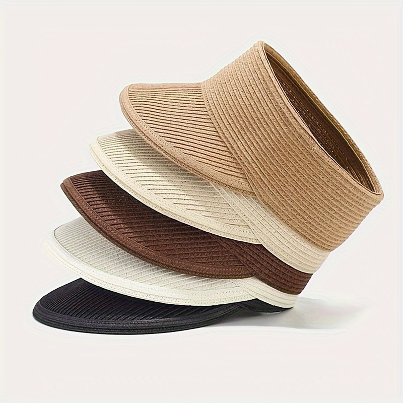 Niche Summer Straw Hat for w/Windproof Rope Wide Brim Visor Hat Sunshade  Hat for Sun for Protection for Daily Wear Morn Cream White, Cream White,  One