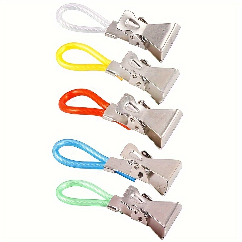 

5pcs Metal Towel Clips - , Wall-mounted Hanging Hooks For Kitchen & Bathroom Storage, Utility Hooks